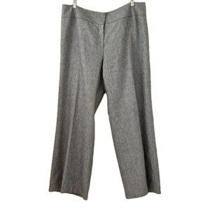 Kasper Dress Pants Womens 18 Heathered Gray Linen Blend Lined Slacks Career VTG